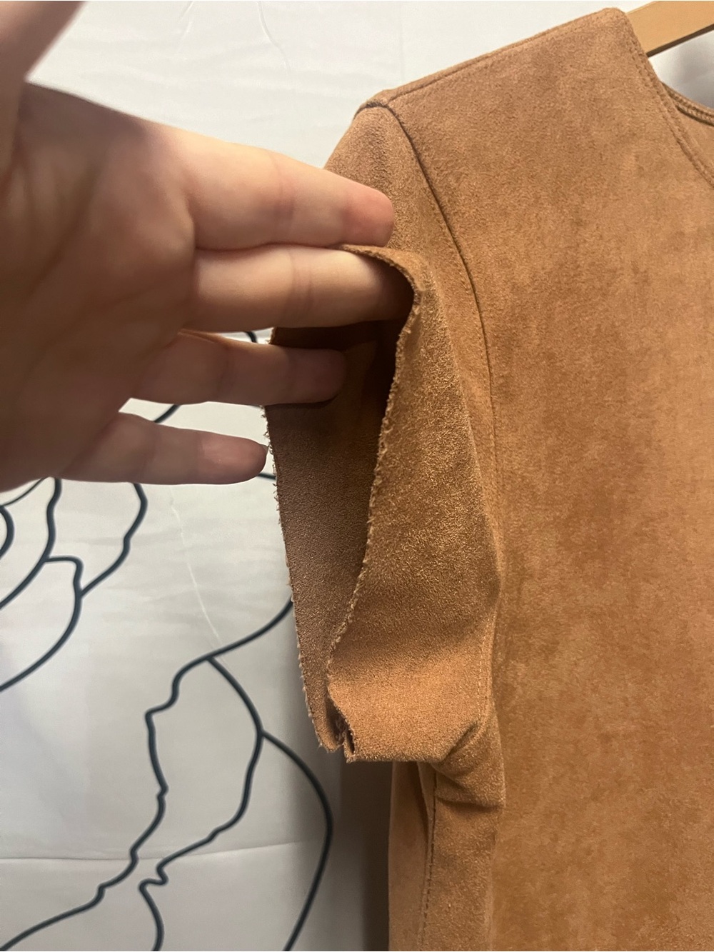 Olivaceous Vegan Suede Mini Dress (rack) - Picture 5 of 11